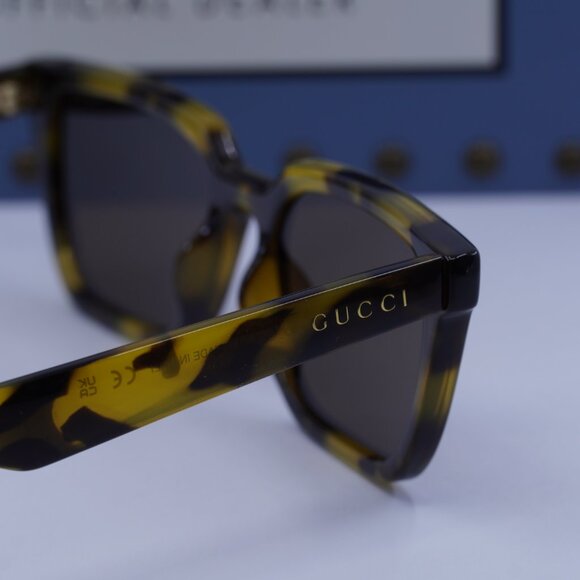 Gucci GG1539S 005 Square Sunglasses - Yellow Spotted Havana/Brown - Picture 12 of 13